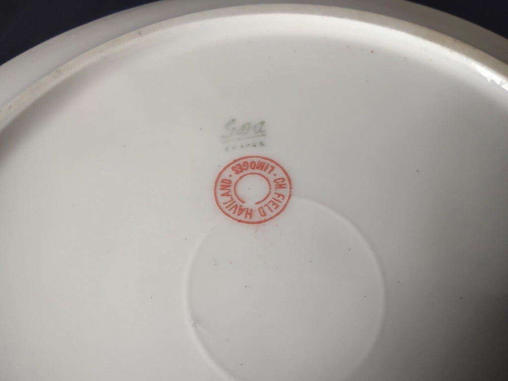 GDA Limoges Dinner & Salad Plate Apple Blossom Garland Swag Ribbon (lot 747)