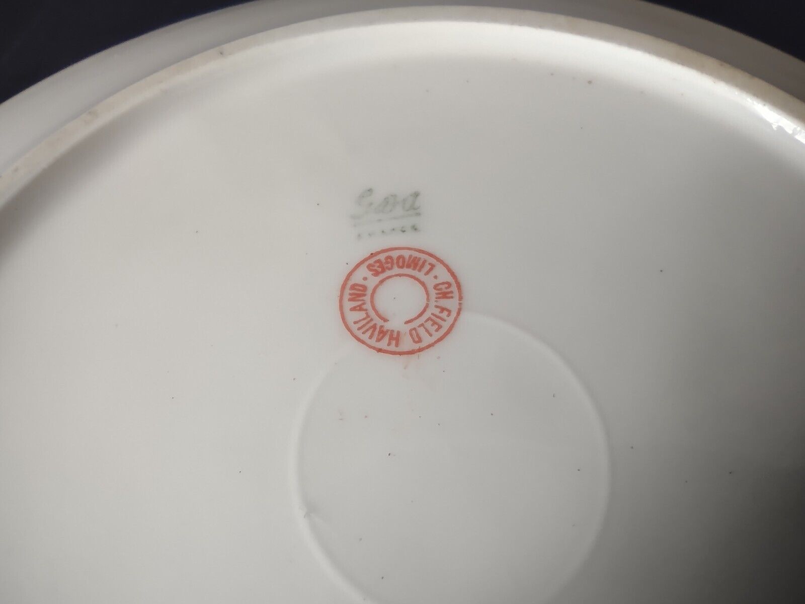 GDA Limoges Dinner & Salad Plate Apple Blossom Garland Swag Ribbon (lot 747)