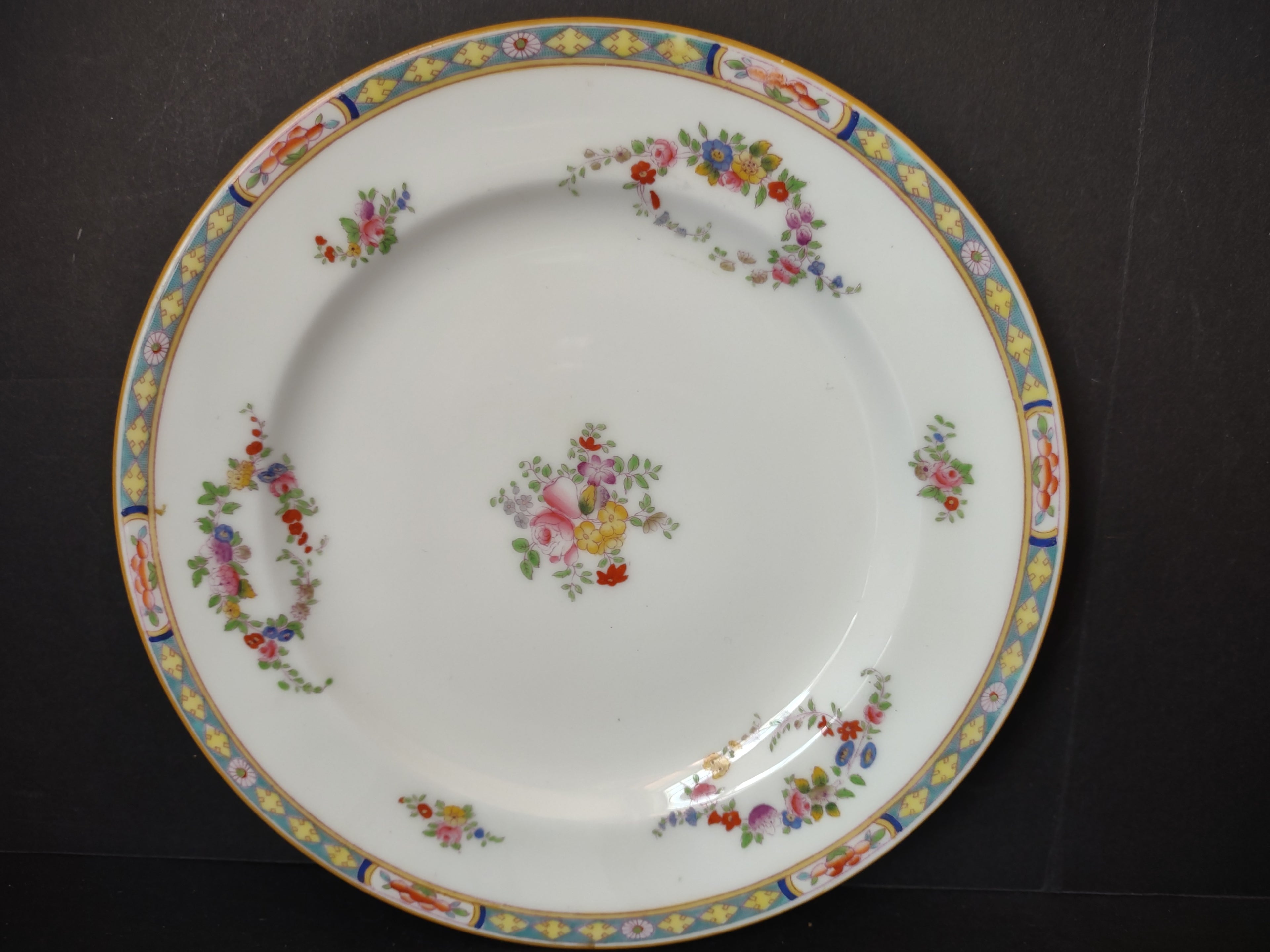 Vintage Minton Rose Yellow Trim Salad Plate x 4 Bone China England (lot 5483)