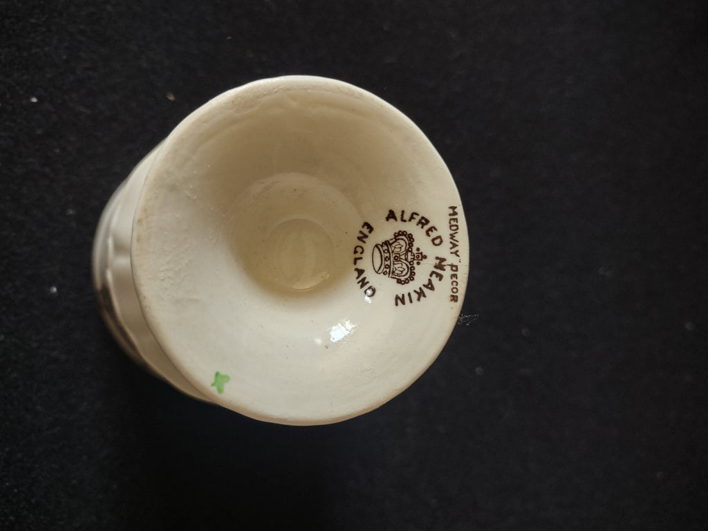 Vintage Alfred Meakin Egg Cup Ironstone Medway Brown Floral (Lot 5674)