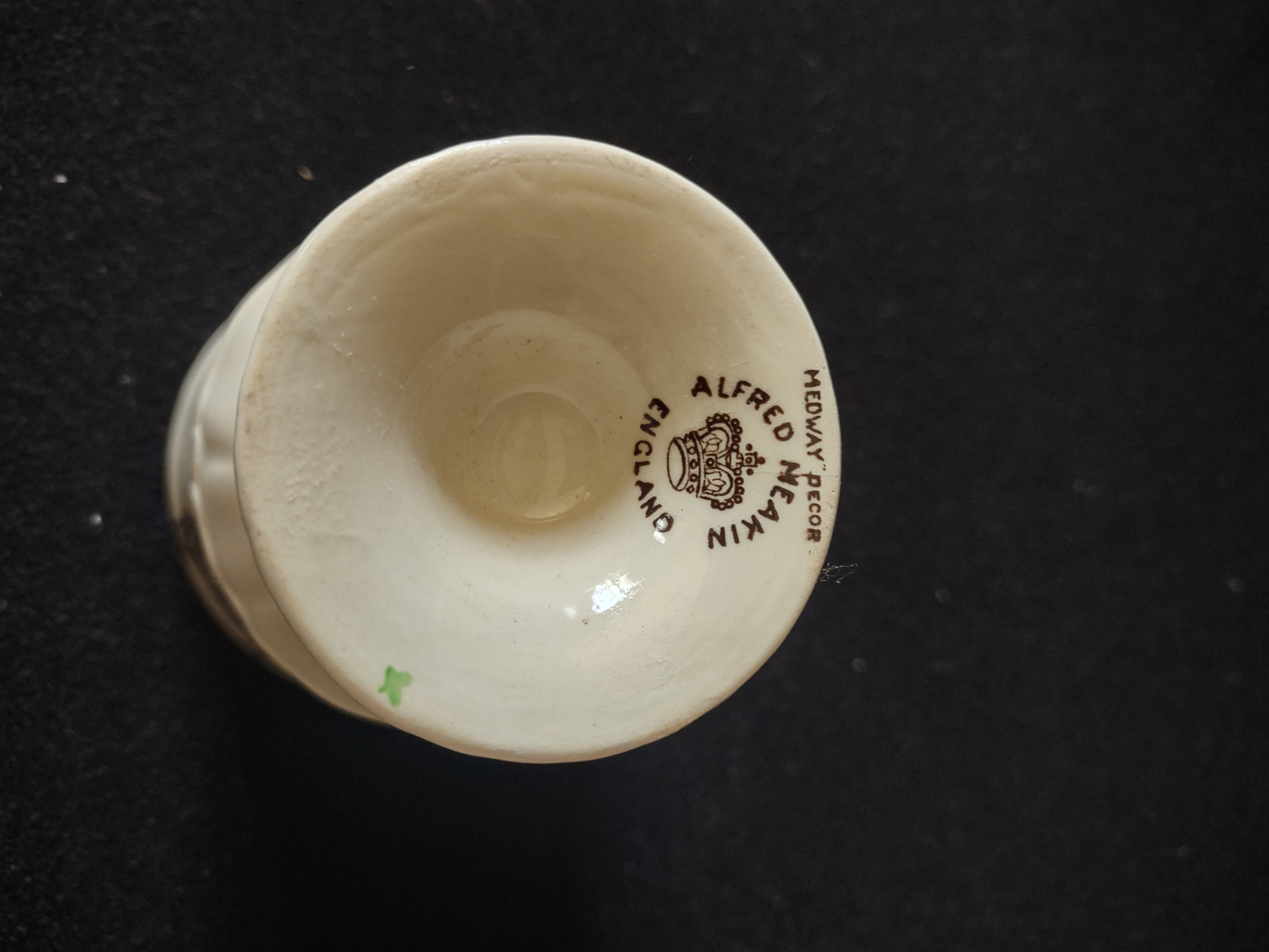 Vintage Alfred Meakin Egg Cup Ironstone Medway Brown Floral (Lot 5674)