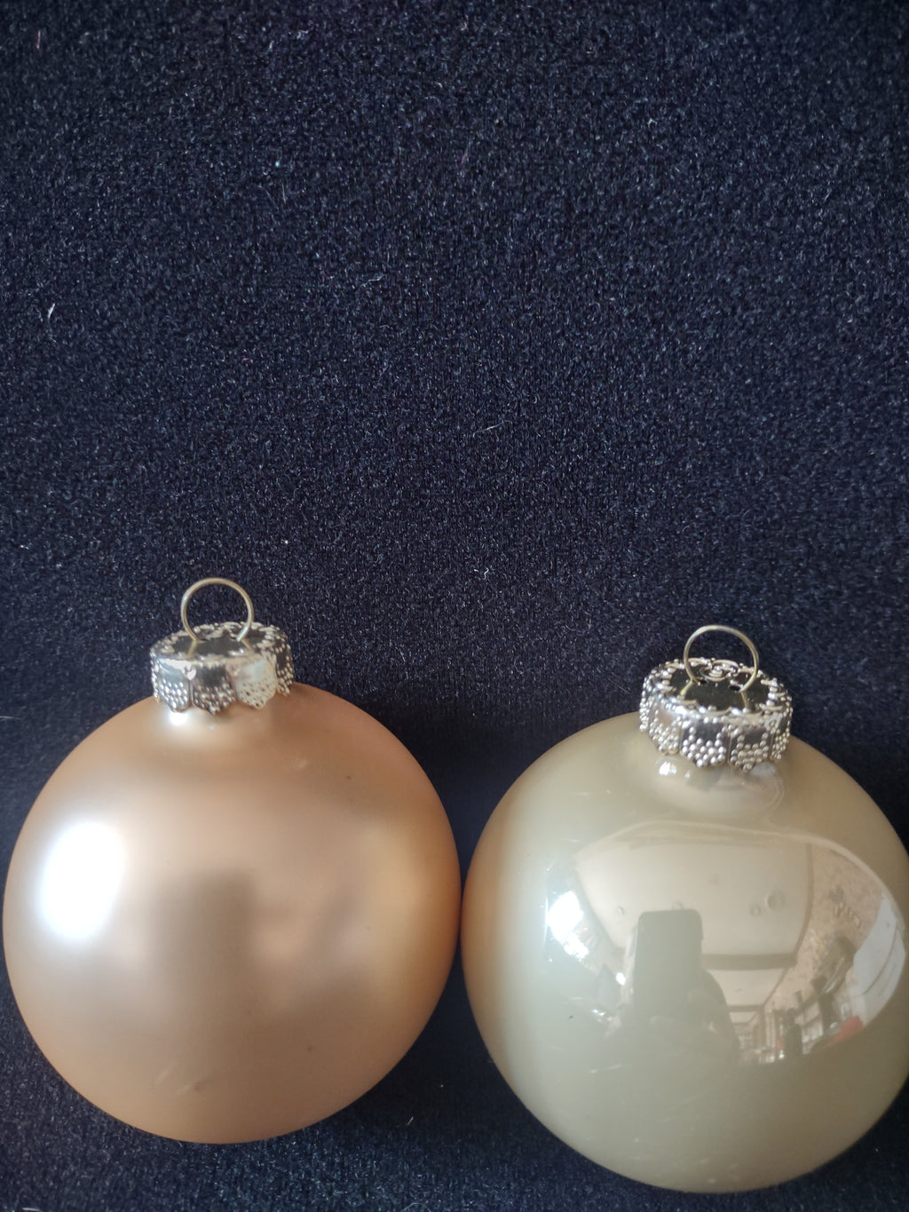 Christmas Merrybrite Glass Ornaments Rose Gold 6 Shiny 6 Matte (Lot 4235)