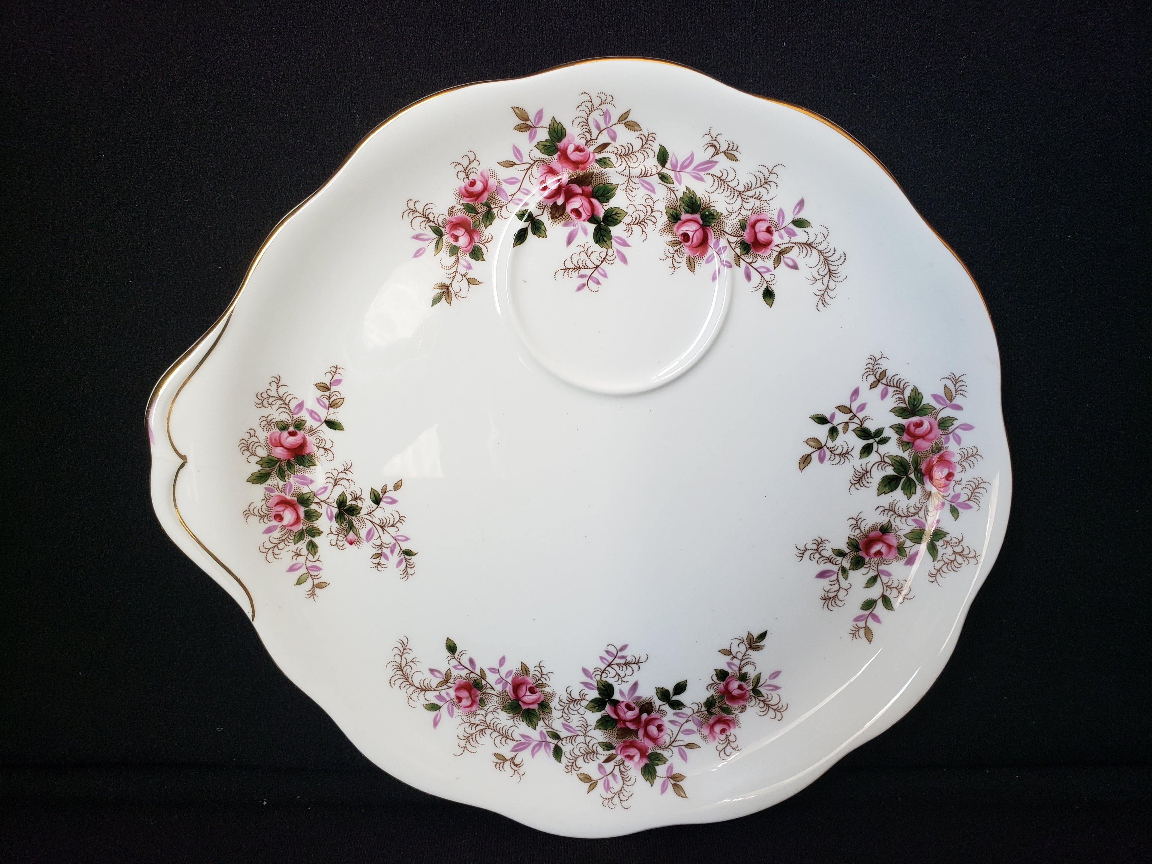 Vintage Royal Albert Dessert Plate Lavender Rose Gold Trim (lot 2044)