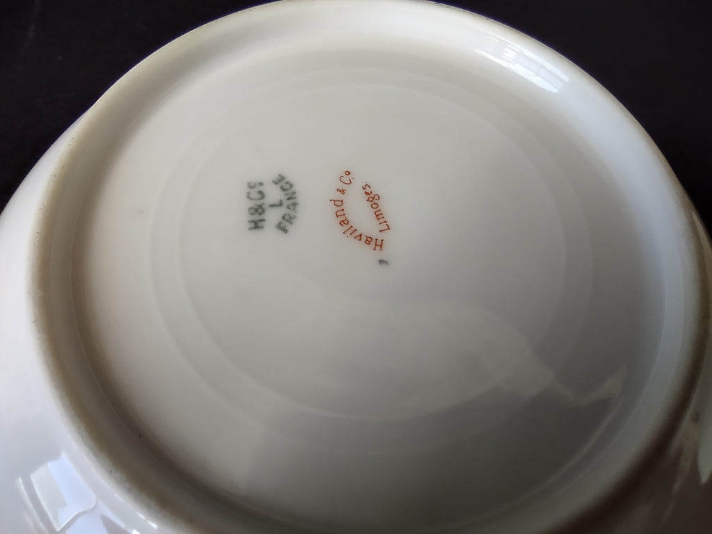 Haviland Limoges French Cottage Shabby Chic 2 x Cranberry Bowl Blue (lot 1117)