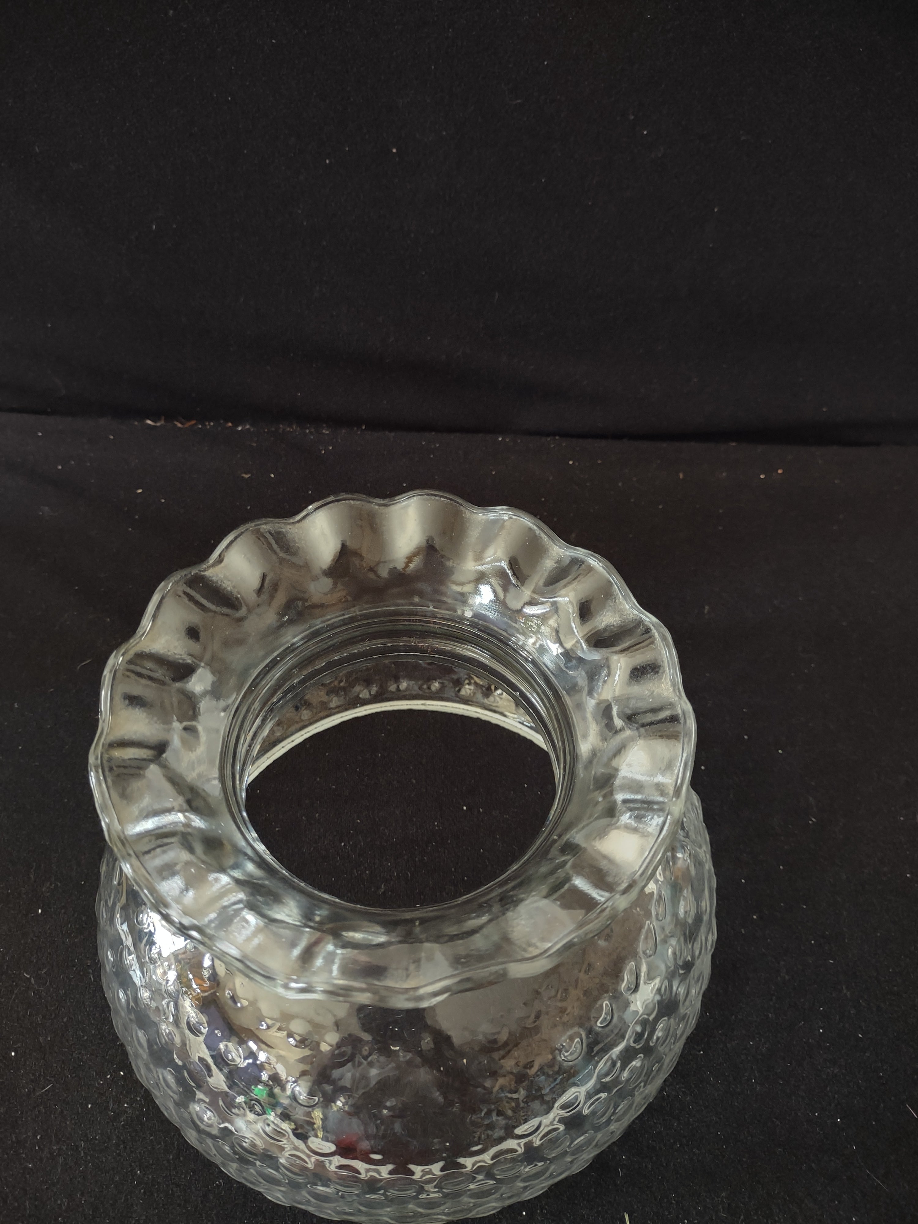 Vintage Clear Hobnail Glass 7" Hurricane Lamp Shade (Lot 3977)