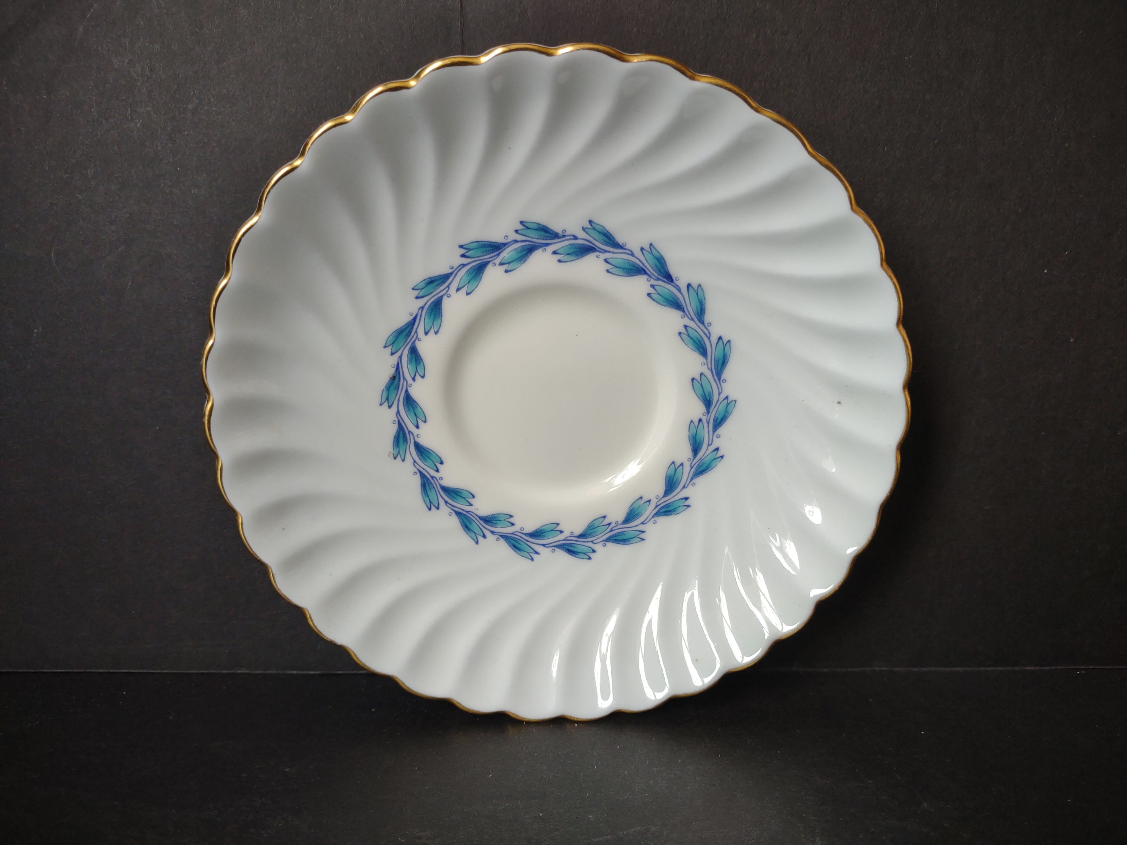 Vintage Minton England Bone China Cheviot Blue Saucer (lot 5443)