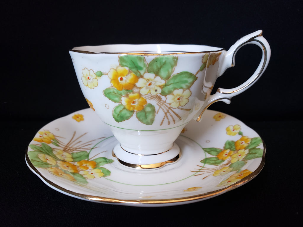 Vintage Royal Crown Albert Primrose Tea Cup with Saucer (lot 2031)