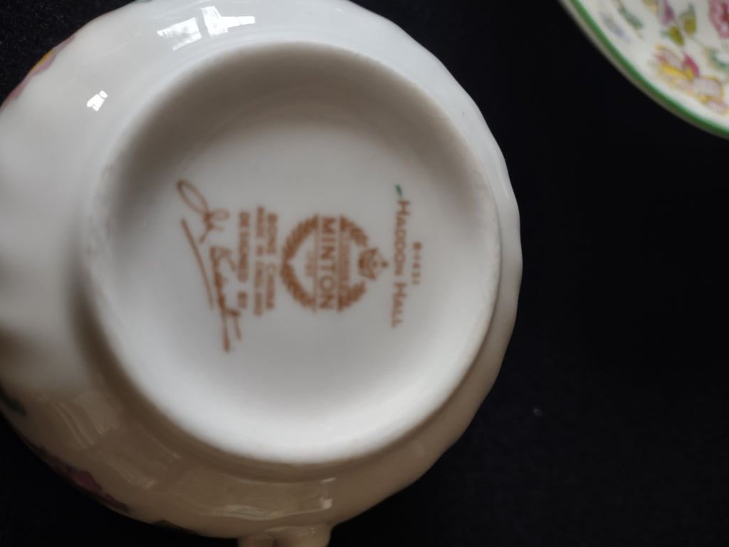 Vintage Minton Haddon Hall Tea Cup Saucer England Bone China Floral (Lot 5445)