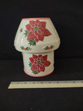Vintage Christmas Ceramic Poinsettia Base Shade Candle Holder (Lot 3687)