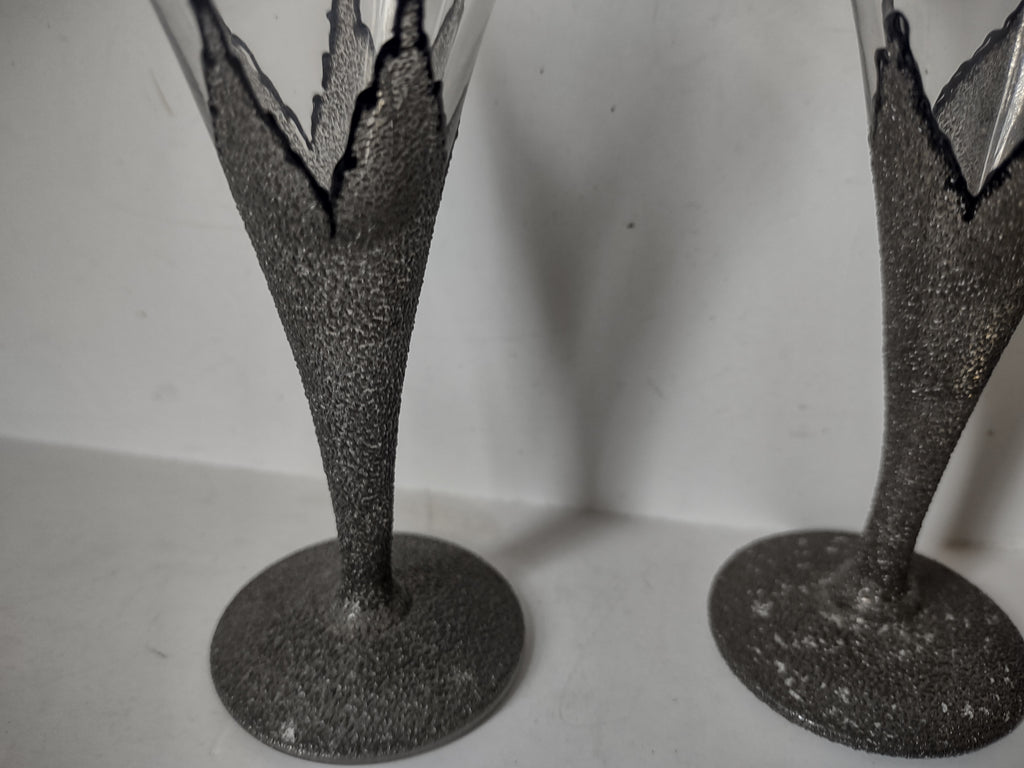 Set of 2 SMALL Martini Glass Vintage MCM 4" (lot 2746)