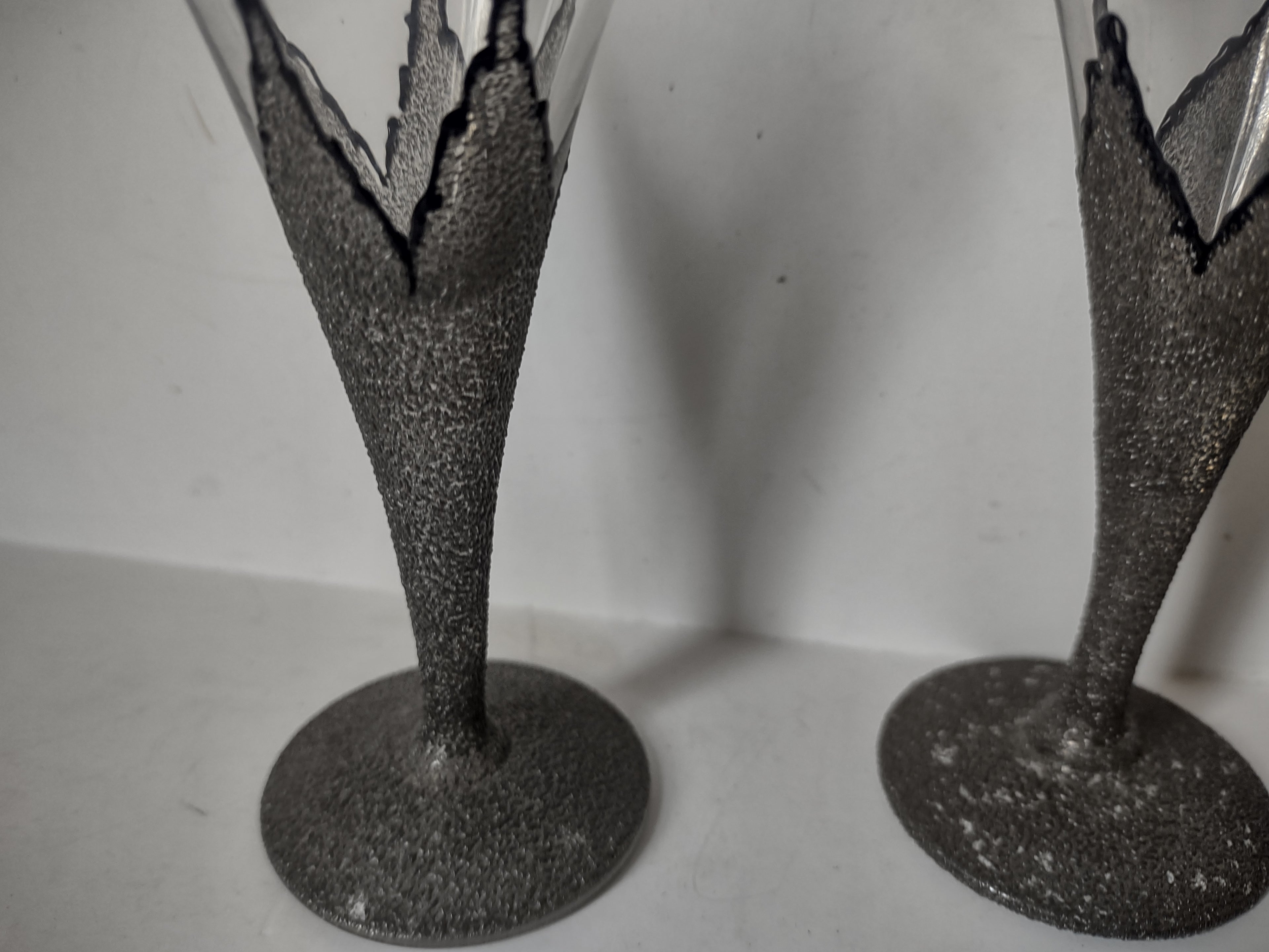 Set of 2 SMALL Martini Glass Vintage MCM 4" (lot 2746)