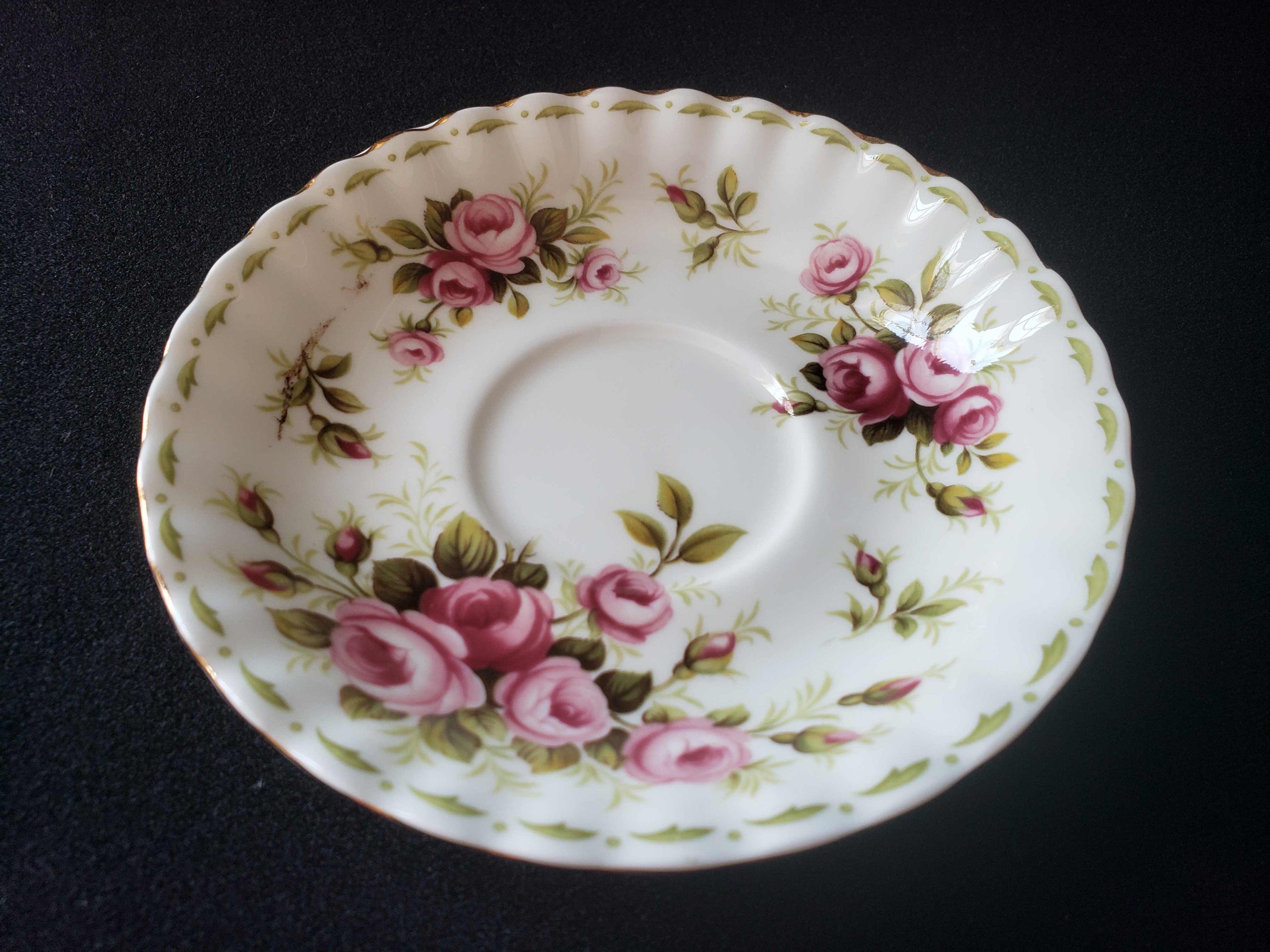 Vintage Royal Albert Bone Flower of the Month Roses Saucer ONLY (lot 2012)