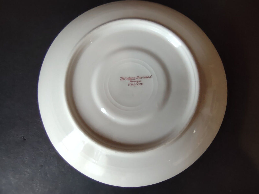 Haviland Limoges France Saucer Plate Gold Trim Pink Rose (lot 554)