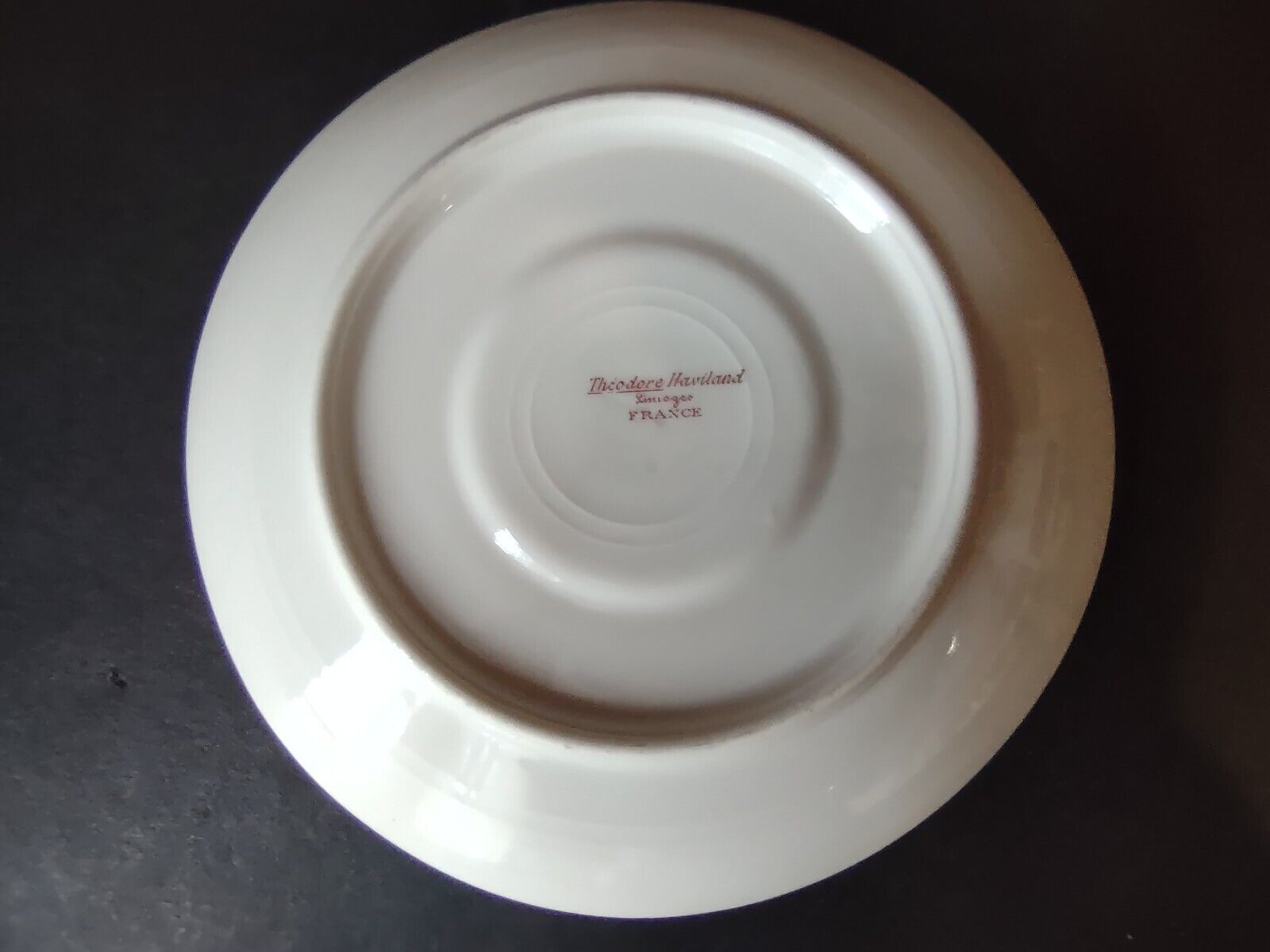 Haviland Limoges France Saucer Plate Gold Trim Pink Rose (lot 554)