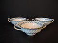 Vintage Minton Bone China Cheviot Blue Boullion Cup x 3 IMPERFECT (lot 5439)