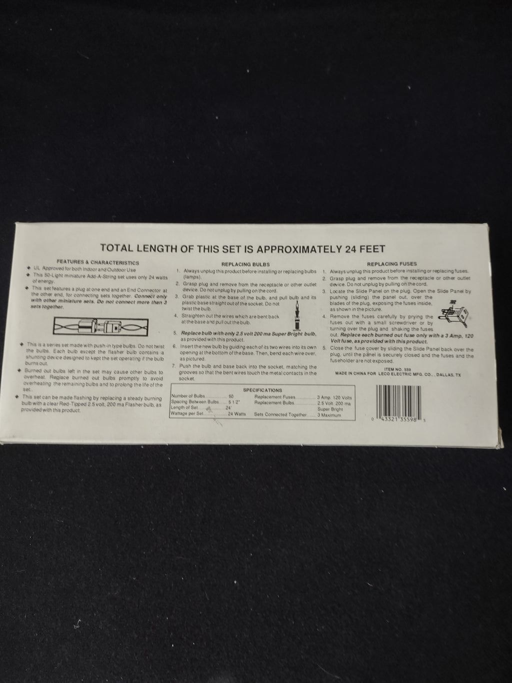 Indoor Outdoor Christmas Multi Color Lights 24' Long Set Of 3 (Lot 4059)