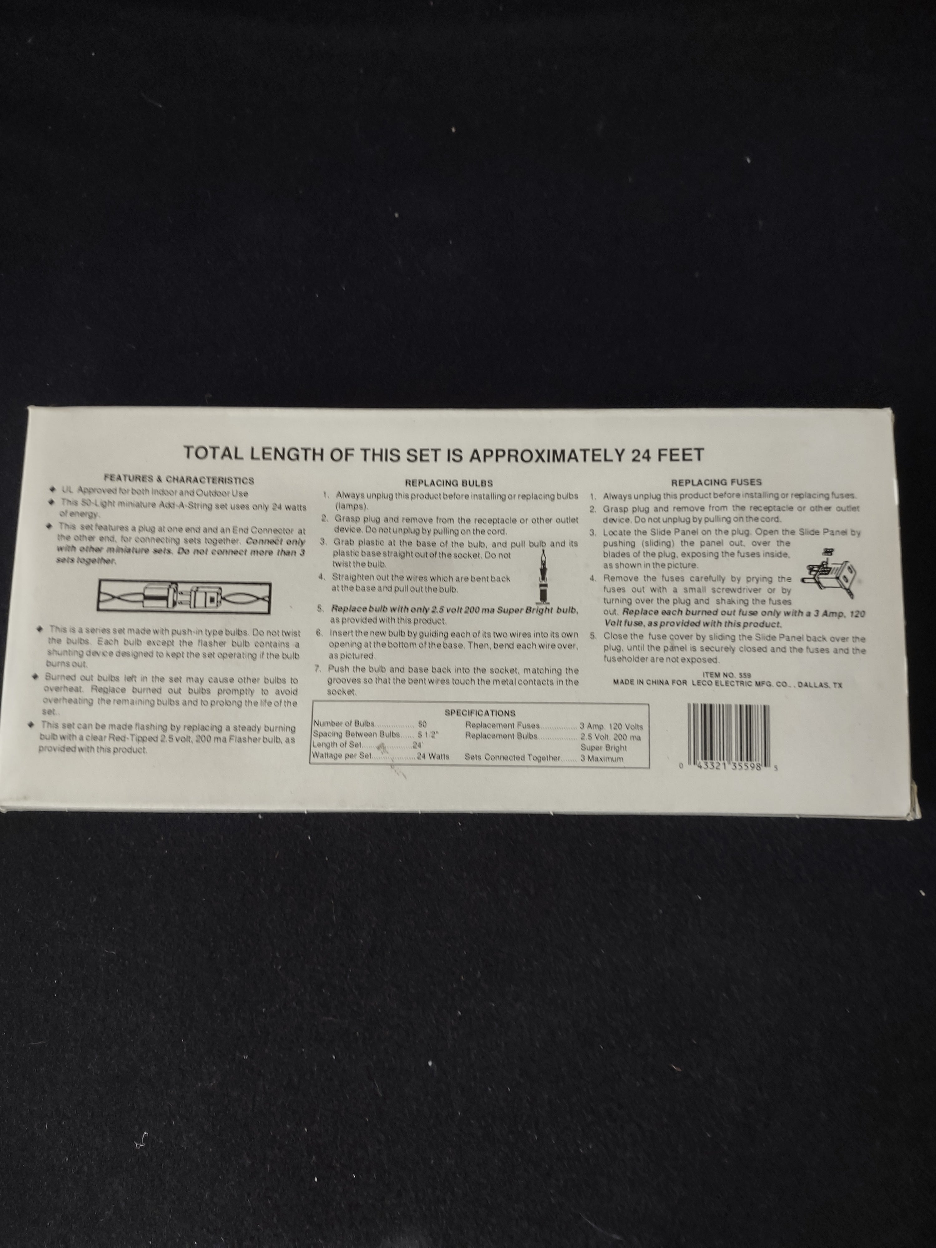 Indoor Outdoor Christmas Multi Color Lights 24' Long Set Of 3 (Lot 4059)
