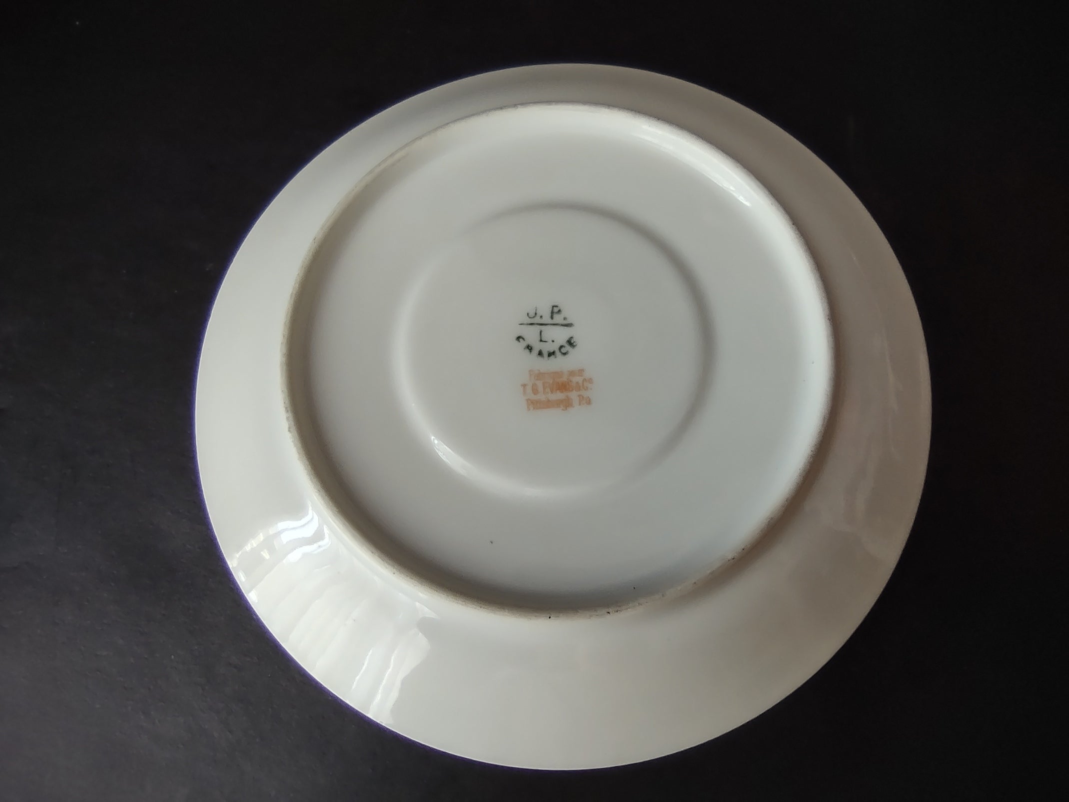 JP France for T.G. Evans & Co Pittsburgh Saucer ONLY Rose Garland (lot 835)