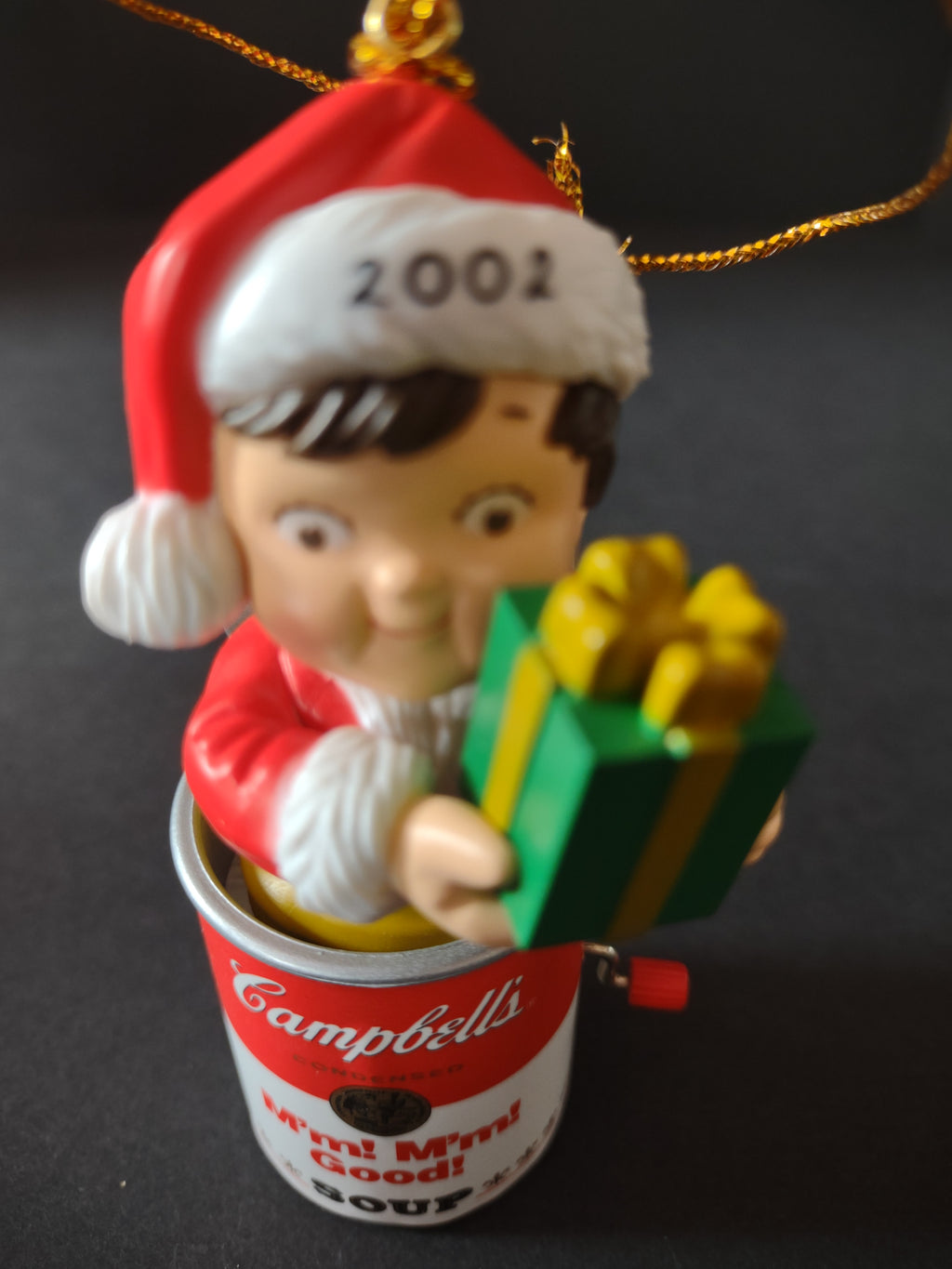 Vintage Christmas 2002 Campbells Soup Kid In A Can Ornament (Lot 4723)