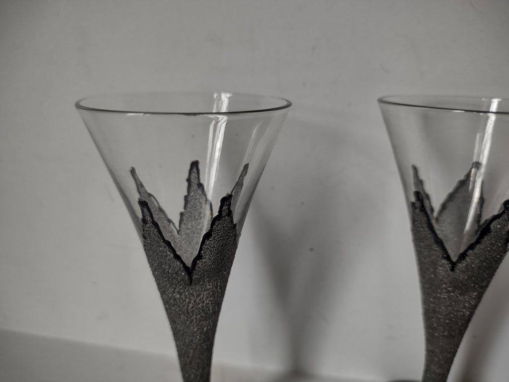 Set of 2 SMALL Martini Glass Vintage MCM 4" (lot 2746)