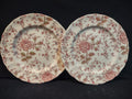 Vintage Dinner Plate x 2 Rose Chintz Johnson Bros Black Stamp (lot 5694)