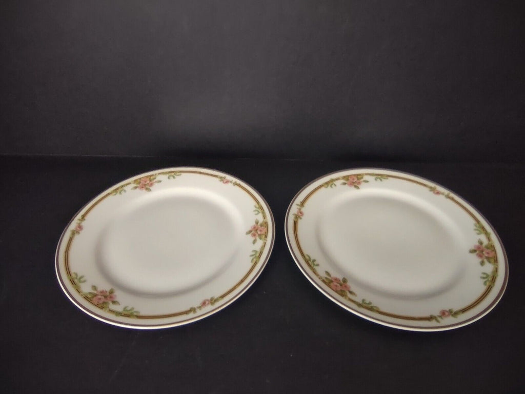 Haviland Limoges Schleiger 625 A Red Rose 2 x Bread Butter Plate 6-1/4" (lot 538