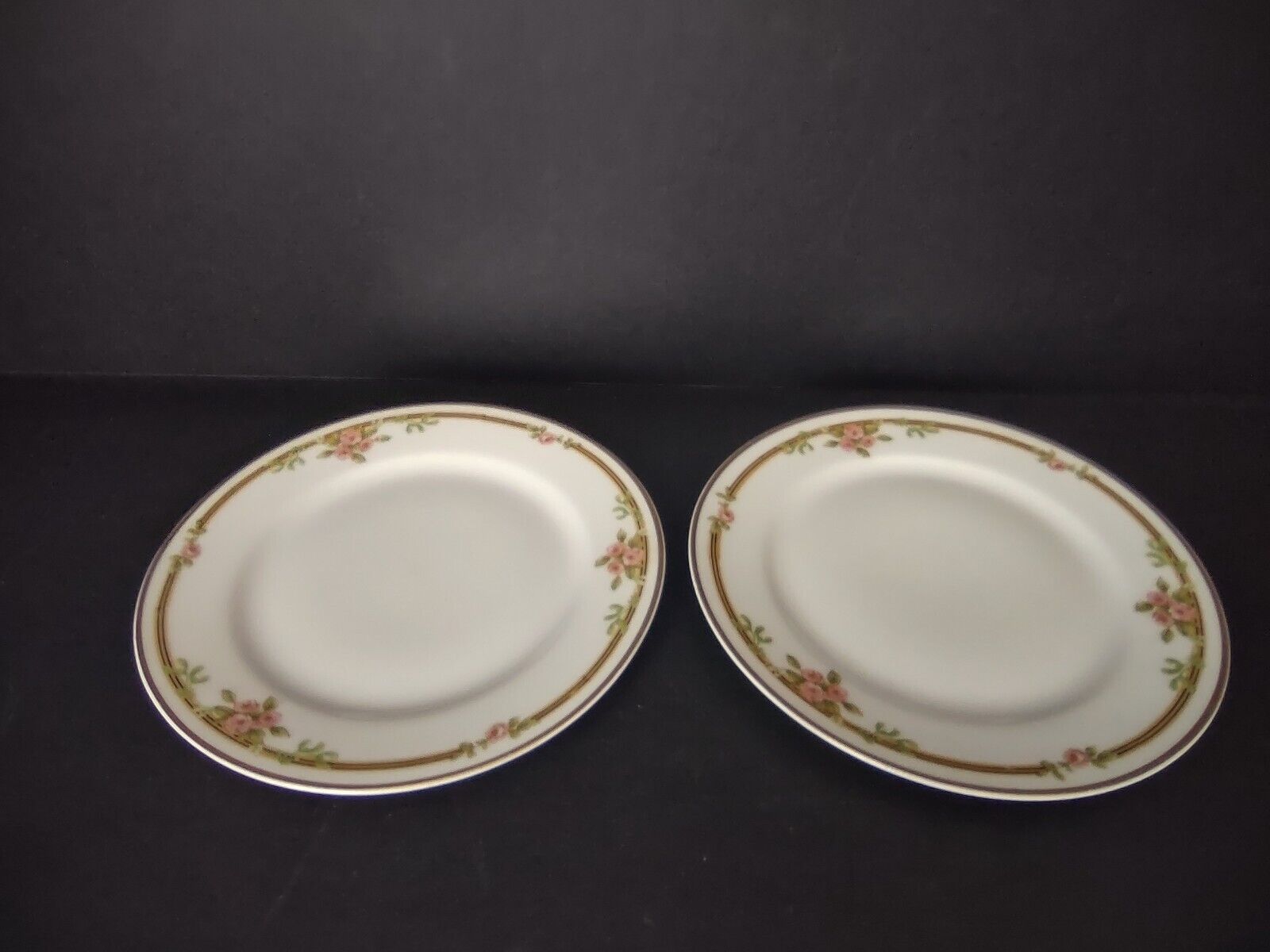 Haviland Limoges Schleiger 625 A Red Rose 2 x Bread Butter Plate 6-1/4" (lot 538