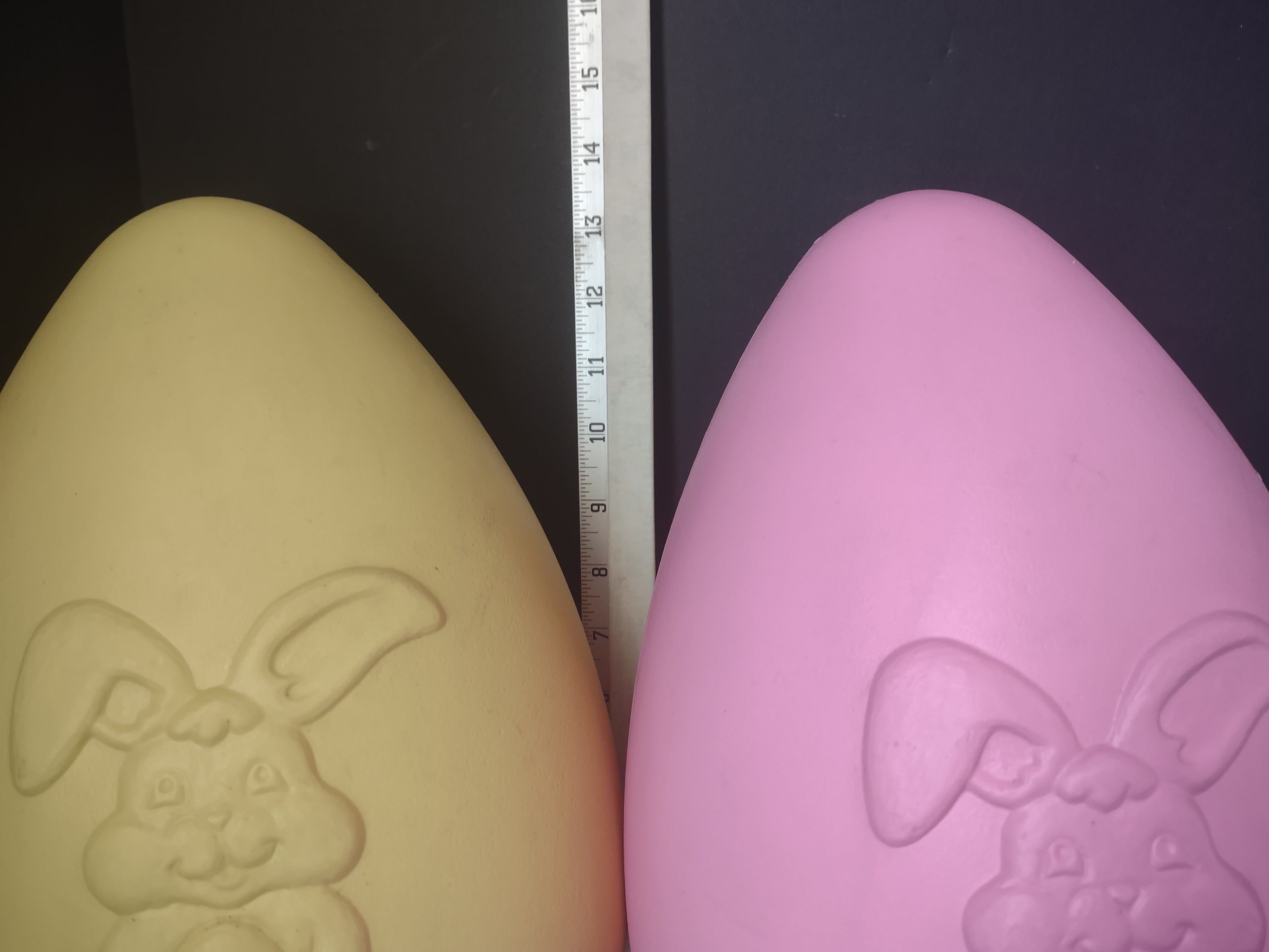 Vintage Blow Mold Easter Egg Pink Yellow 14"Bunny (lot 1476)