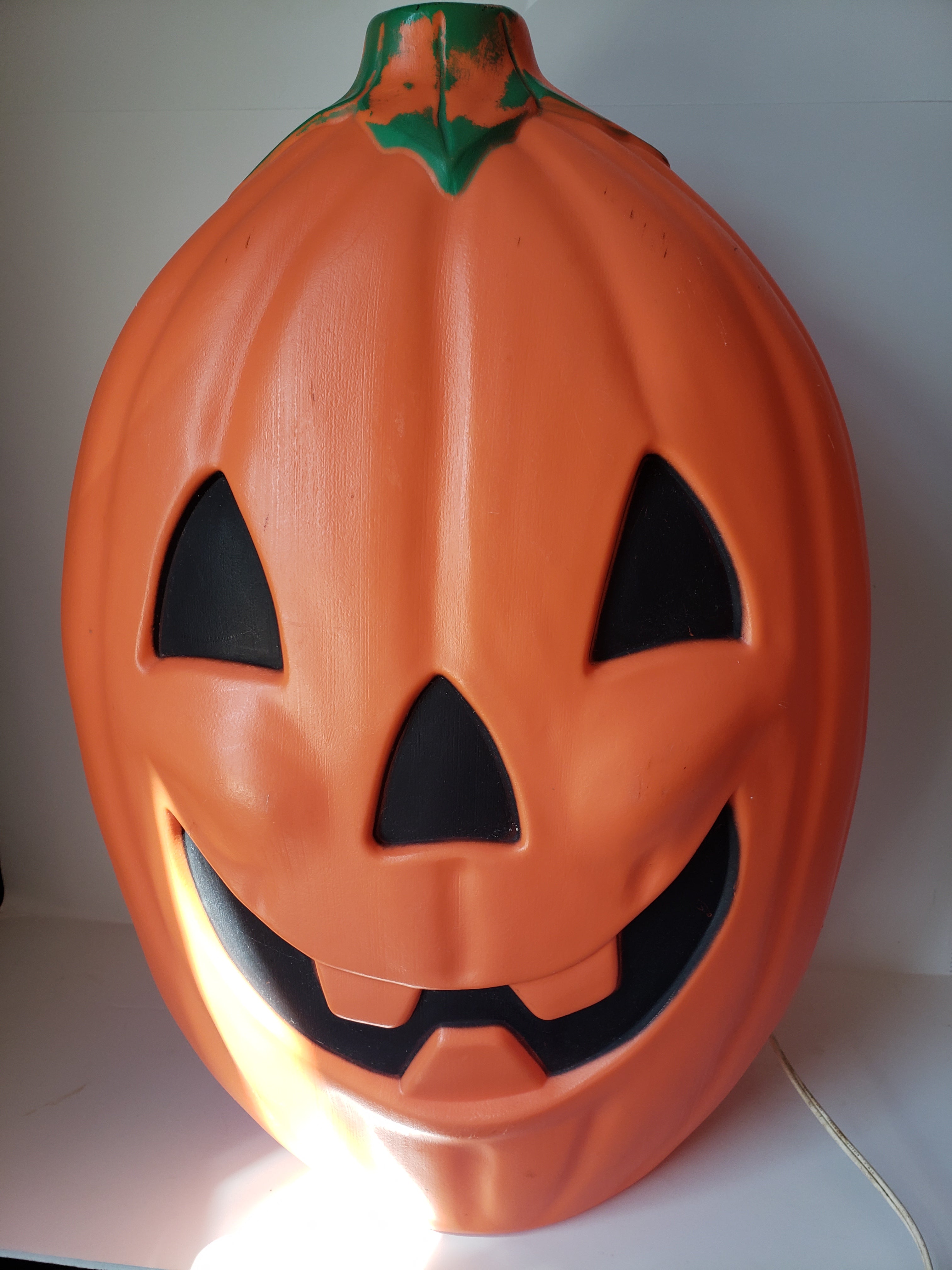 Halloween Plastic Jack O' Lantern Orange Pumpkin Large Blow Mold 20" (lot 2212)