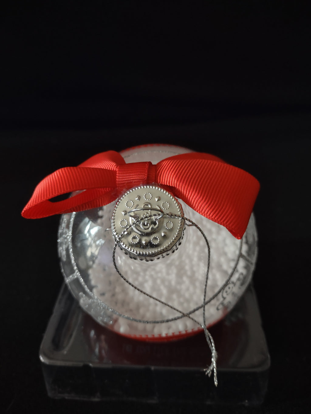 Christmas Personalize Mom Ornament Silver Gingerbread Red White (Lot 4163)