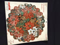 Christmas 12" Doilies Red White Poinsettia Holly Design Set Of 5 (Lot 4339)