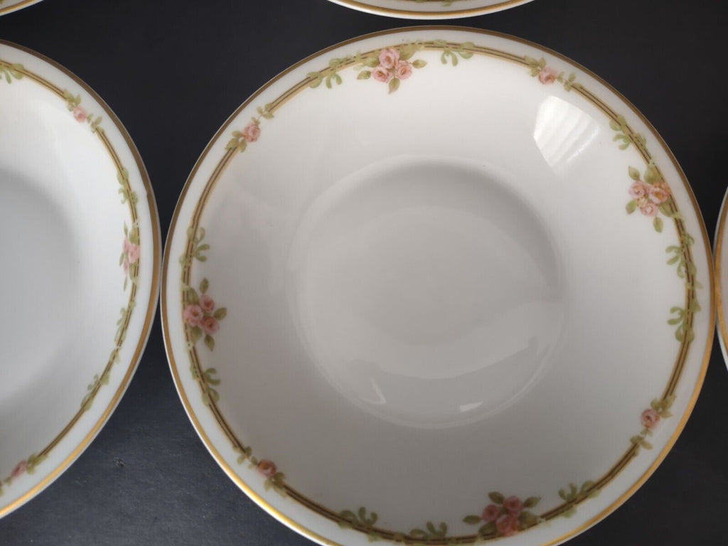 Haviland Limoges Schleiger 625 A Red Rose 6 x Coupe Salad Plate 7-1/2" (lot 537)