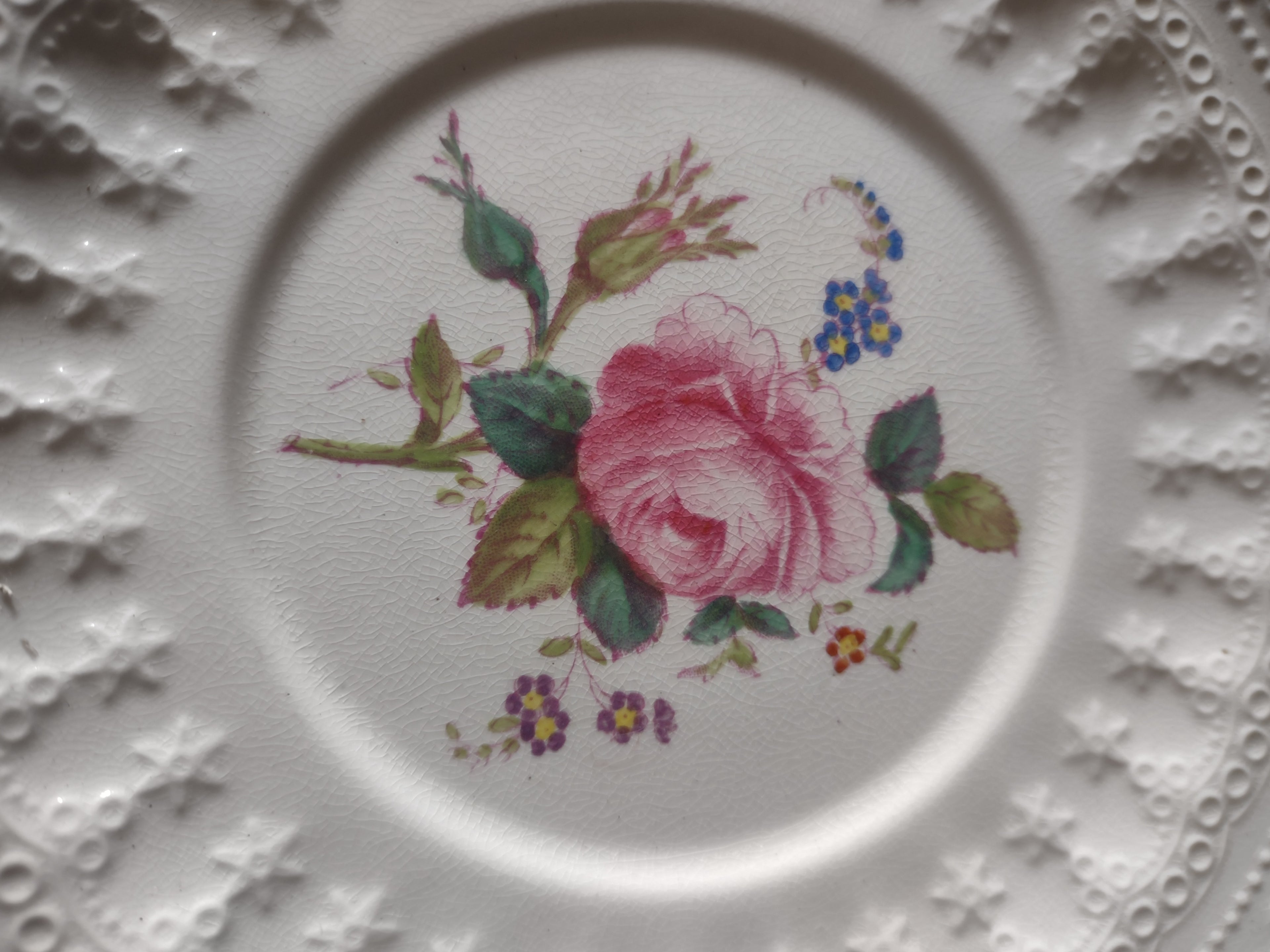 Vintage Copeland Spode Soup Liner Plate Billingsley Rose Ironstone (Lot 5791)