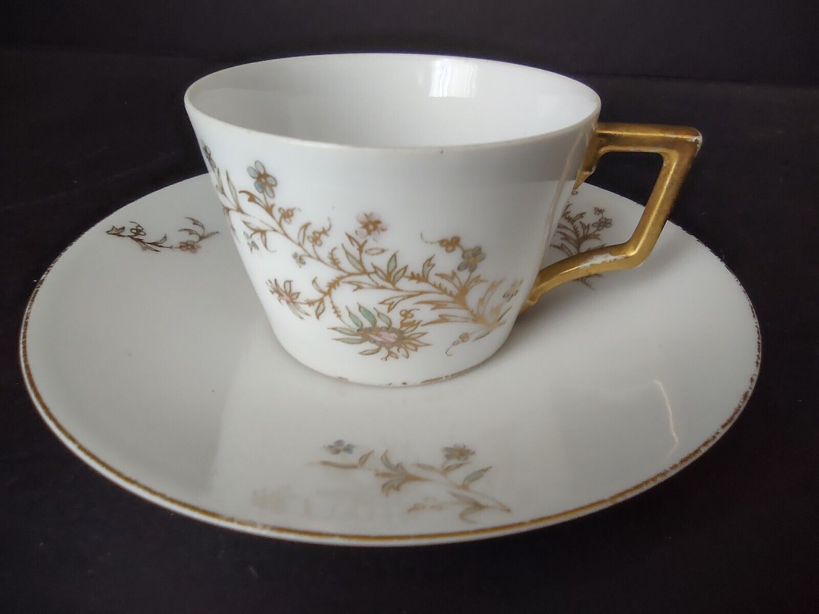 Vintage Demitasse Cup AK Limoges France Flower (lot 523)