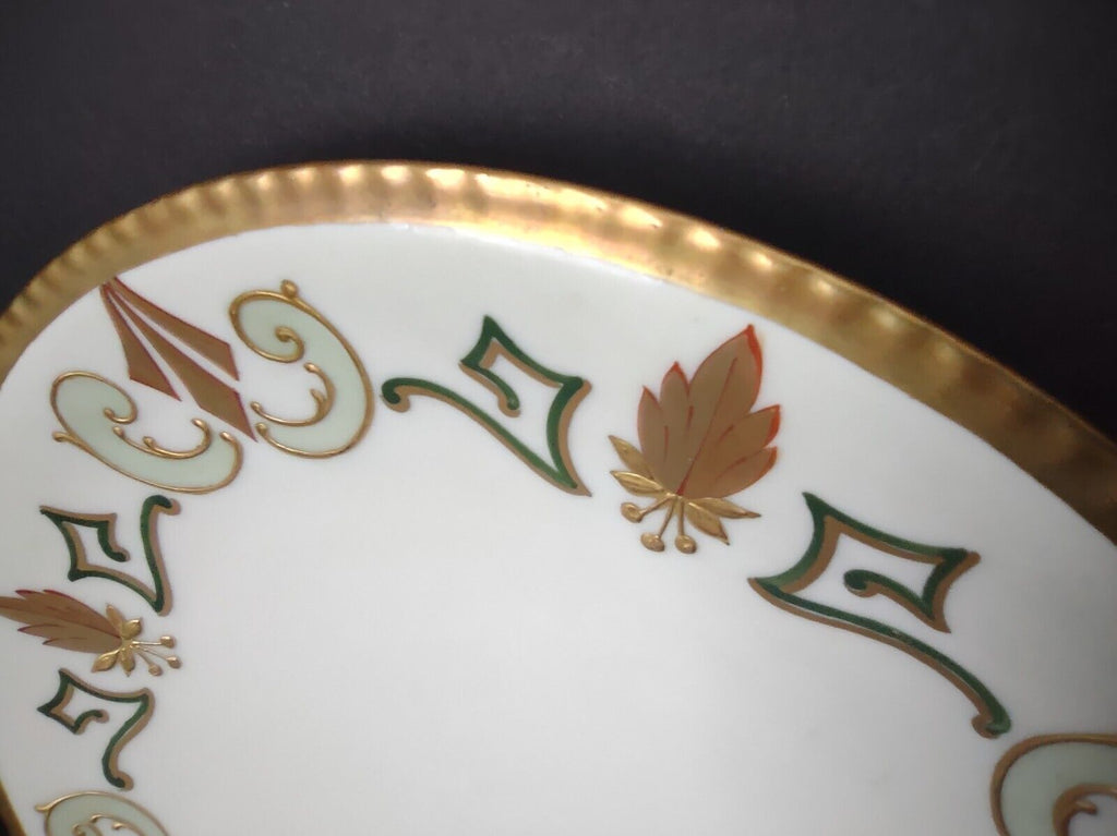 Limoges Raised Gold Trim Salad Luncheon Plate Seafoam Green (lot 632)