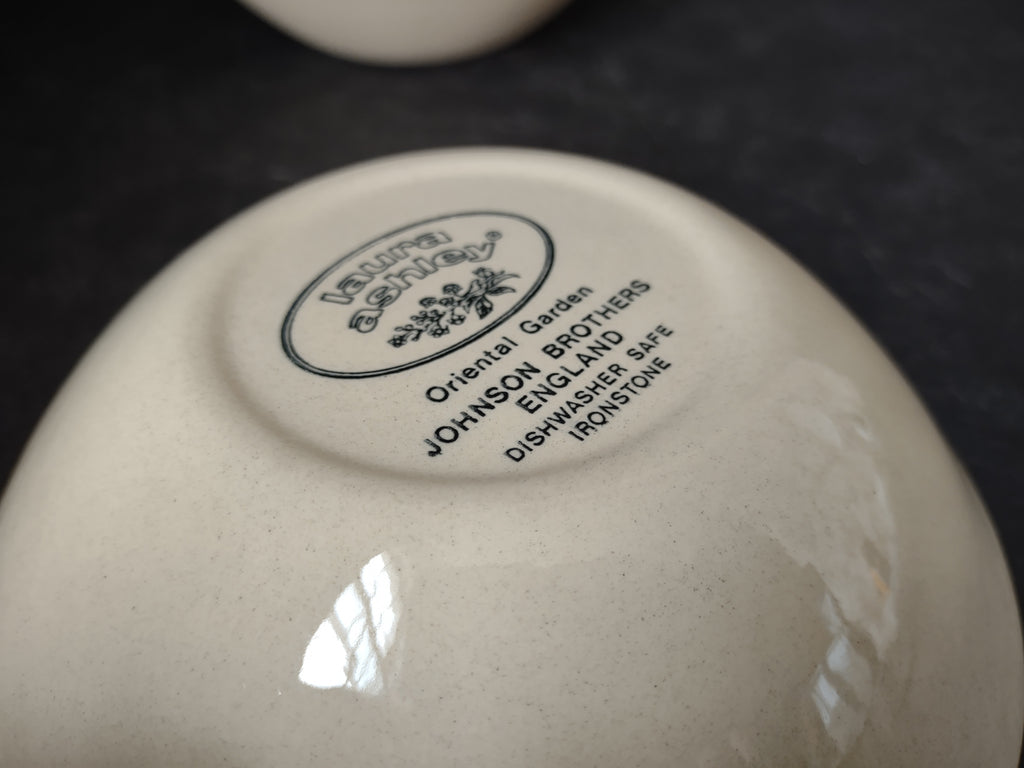 Laura Ashley Ironstone Oriental Garden Johnson Bros Cereal Bowl x 5 (lot 5550)