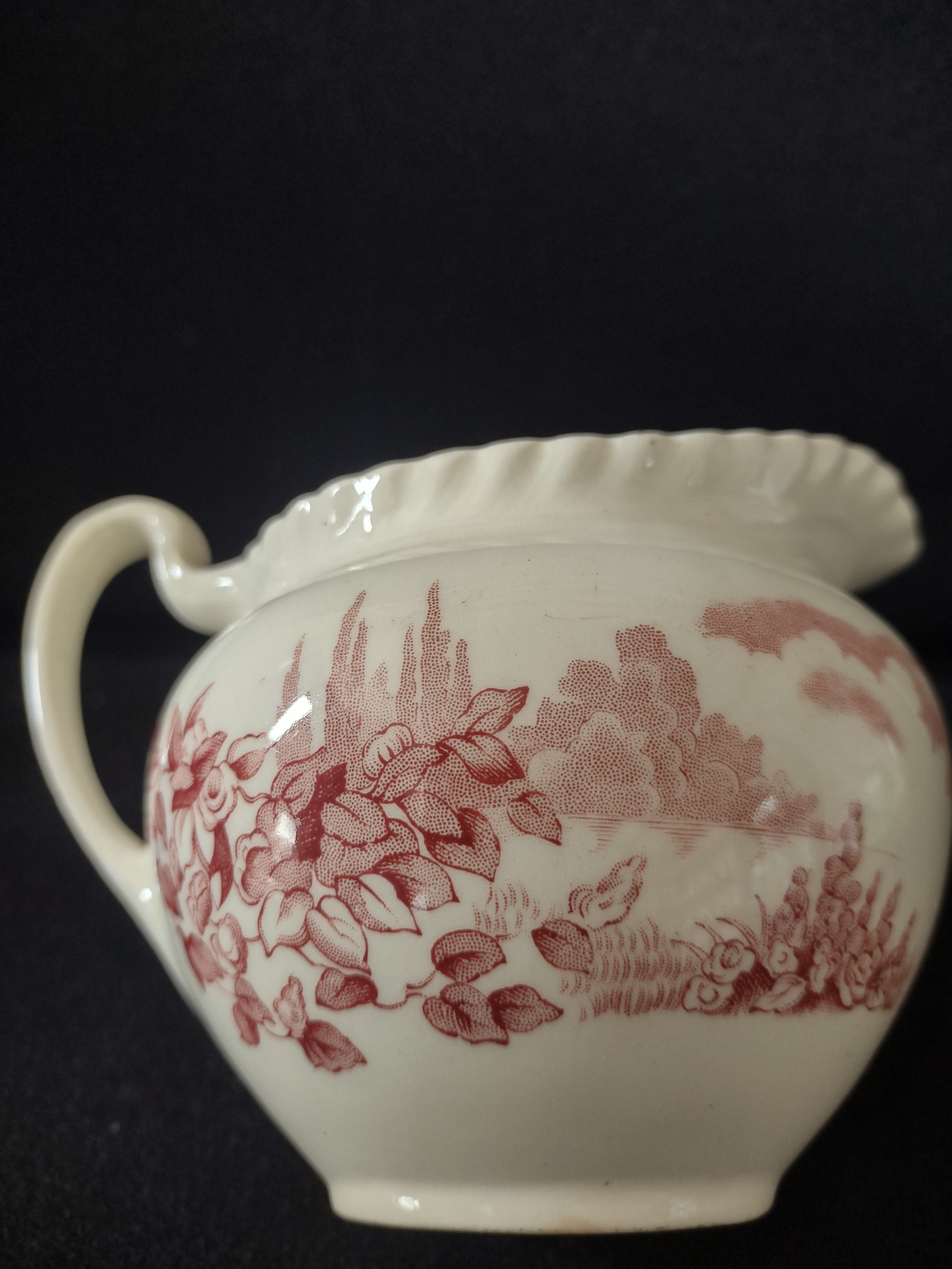 Vintage Johnson Brothers Creamer Open Sugar Bowl Castle On The Lake (Lot 5544)