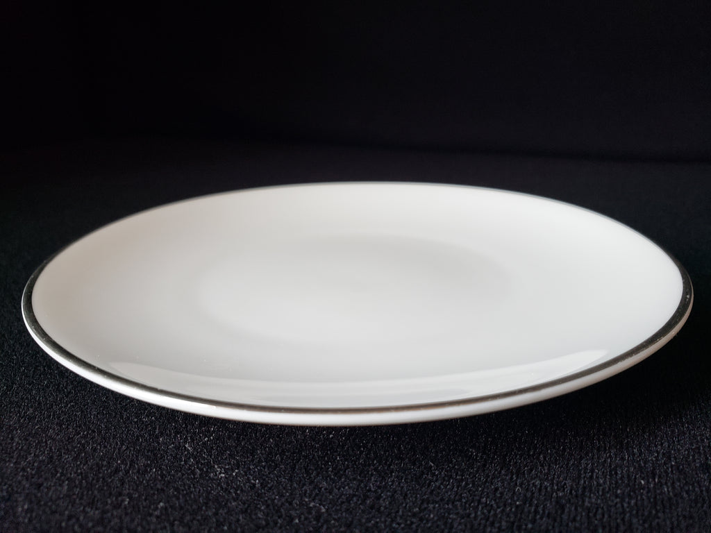 Vintage Royal Worcester White Silver Trim Salad or Luncheon Plate 8" (lot 2109)