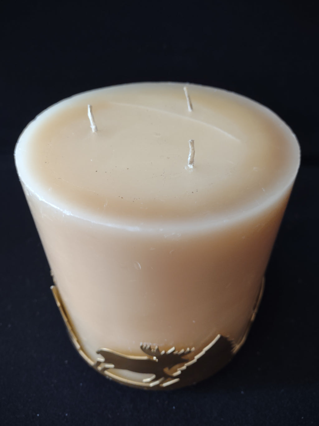 Rustic Moose Pine Tree Metal Candle Holder 3 Wick Candle (Lot 3817)