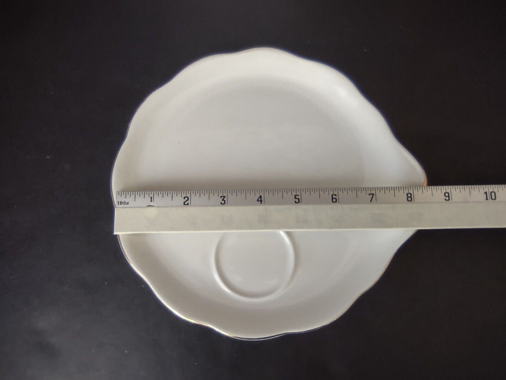 Set of 4 Royal Albert Dessert Plate White Gold Rim (lot 434)