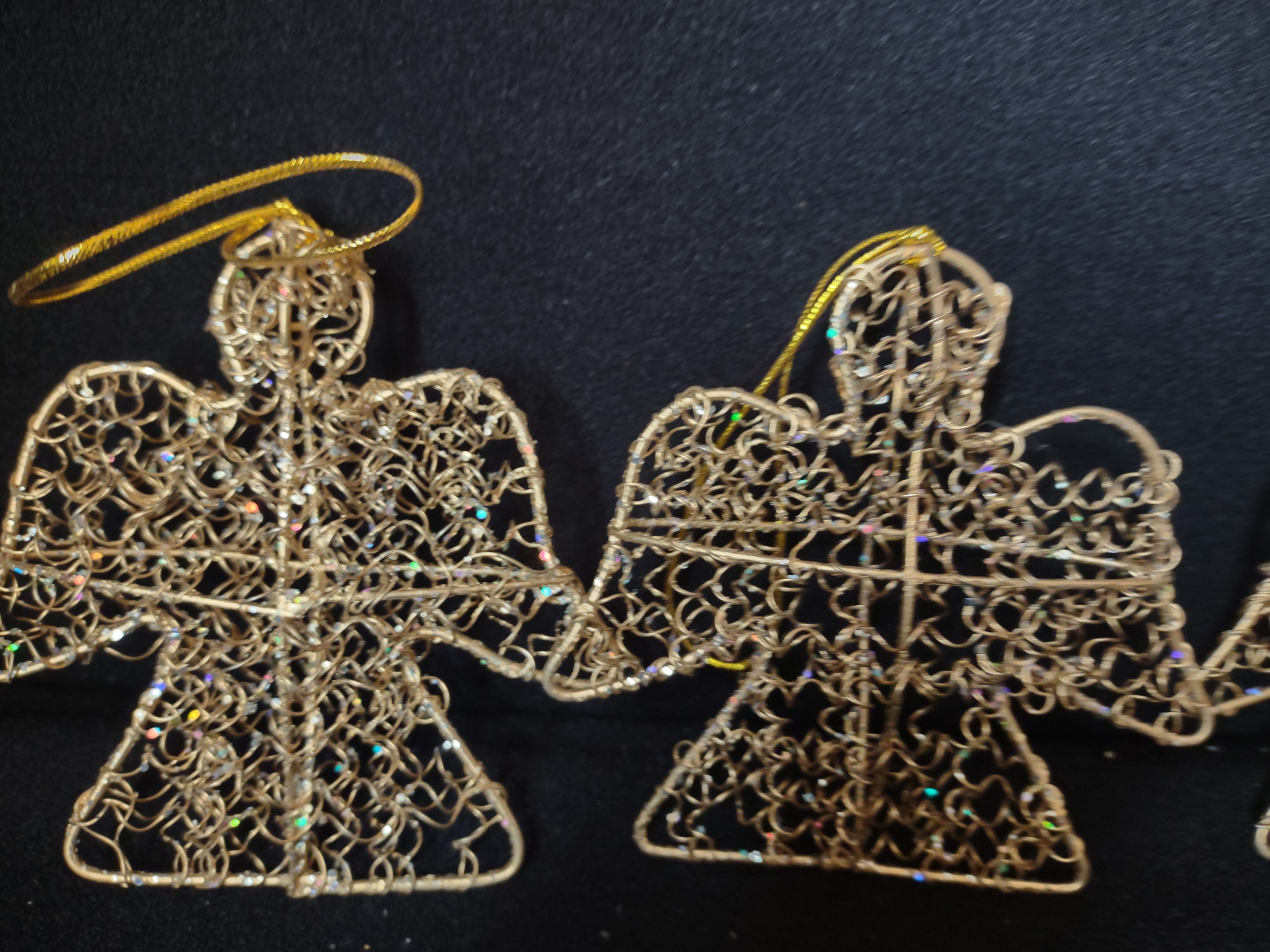 Lot of 12 Christmas 4" Angel Ornaments Golden Color (lot 1586)