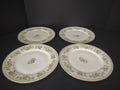 Coronet Limoges France 4 x Dinner Plate Mint Band Gold Trim Pink Rose (lot 550)
