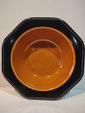 Vintage MCM Ironstone Amber Octagon Serving Bowl 10" USA Oven Proof (lot 5004)