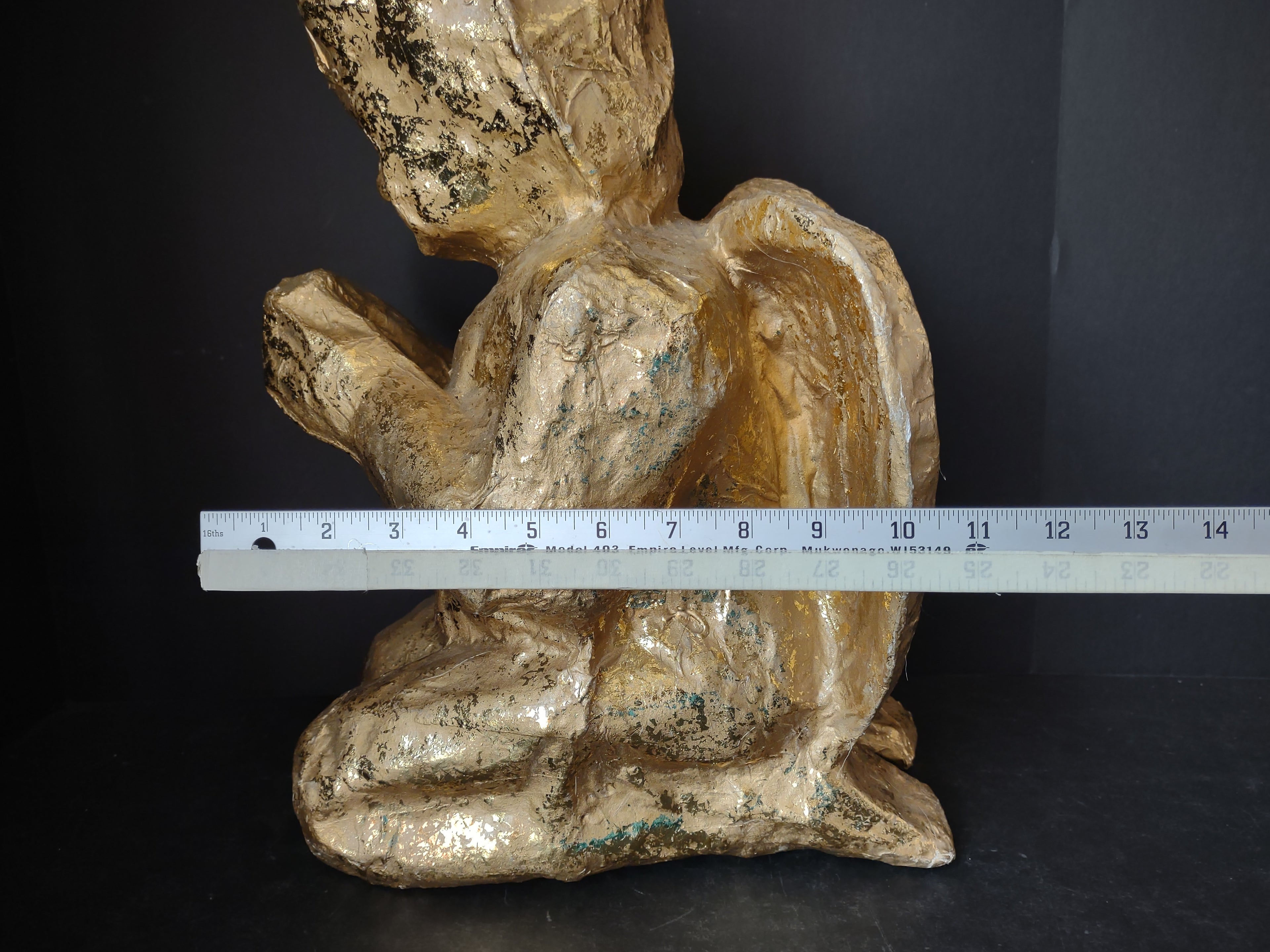 Christmas Large Paper Mache Golden Cherub Angel 17" tall (lot 4825)