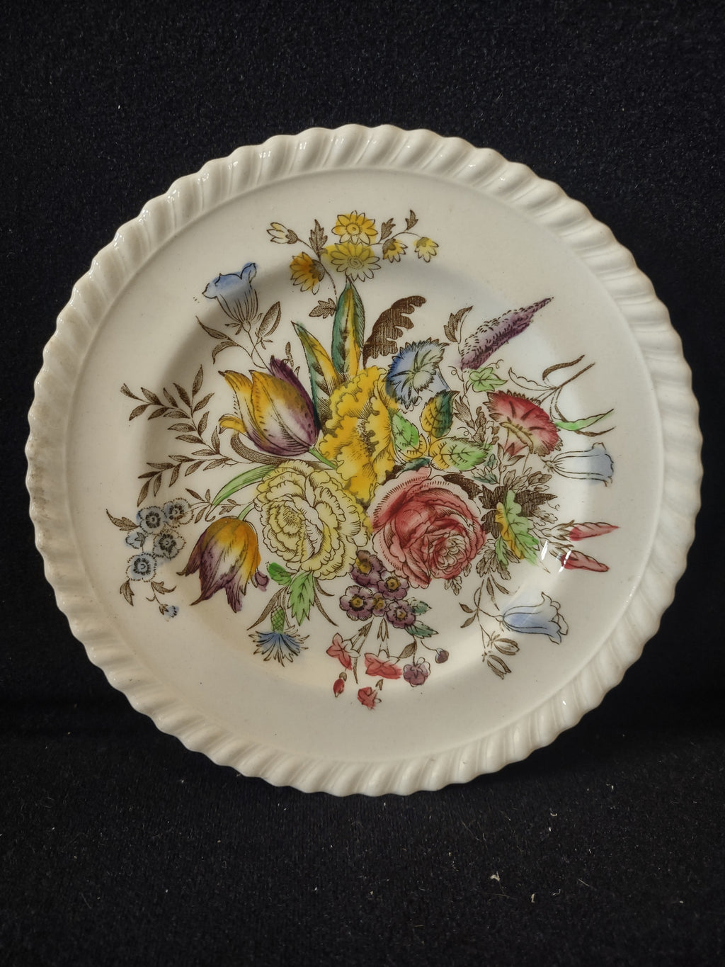 Vintage Johnson Bros Garden Bouquet Ironstone England Bread Plate (lot 5615)
