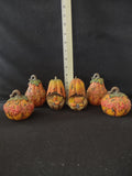 Autumn Fall Thanksgiving Resin Decorated Pumpkins (Lot 3257)