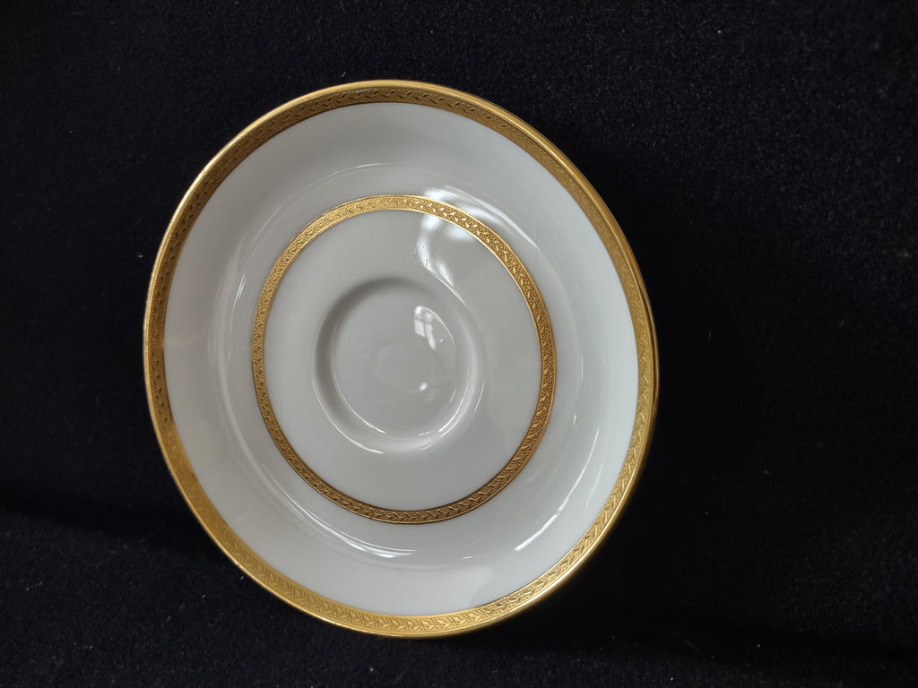 Vintage Minton Gold Gilt Laurel Leaf Fine China IMPERFECT Set Of 4 (Lot 5485)
