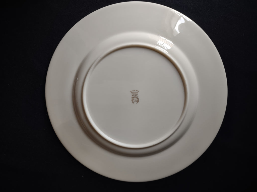 Vintage Lenox Rhodora Dinner Plate Rose Flower Gold (lot 1791)