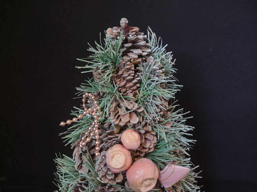 Mini Christmas Tree 12" Victorian Pink Pine Cone (lot 1686)
