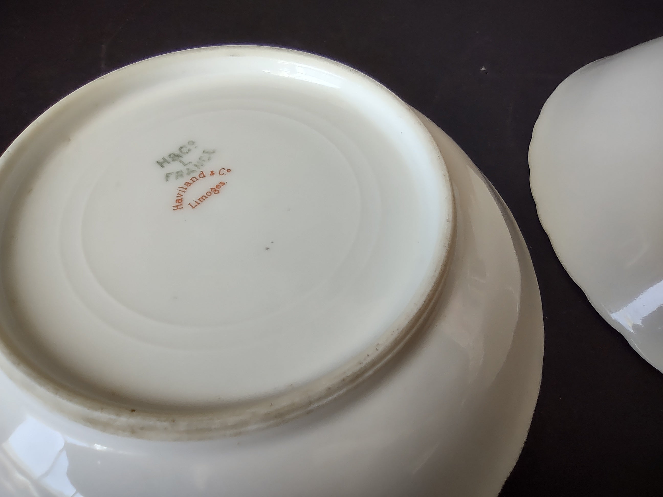 Haviland Limoges French Cottage Shabby Chic 2 x Cranberry Bowl (lot 1106)